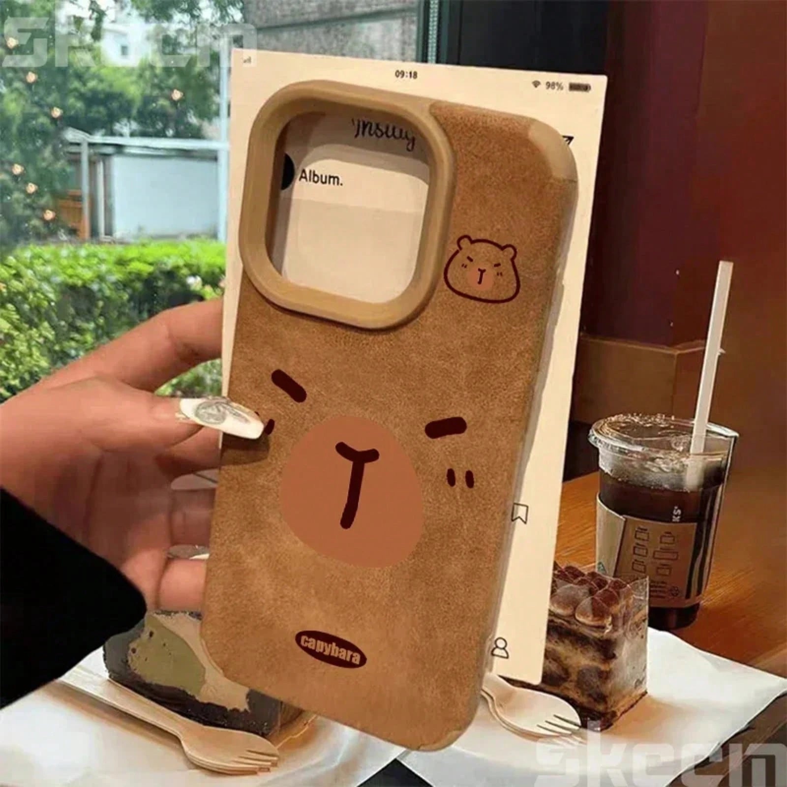 New Cute Cartoon Capybara Leather Phone Case For IPhone 16 Pro Max 15 14 Plus 11 12 13 XS Max X XR Shockproof Bumper Cover,Suitable For IPhone 17 Air