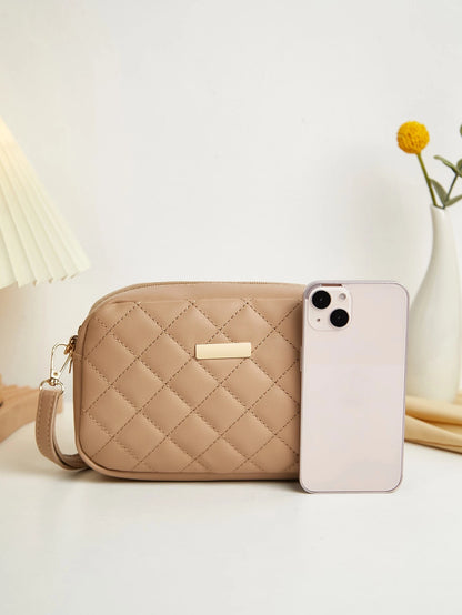 New Fashion Quilted Rhombus Pattern Mini Crossbody Shoulder Bag For Women