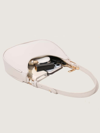 New Fashionable Simple And Stylish Atmosphere Crescent-Shaped Bright Surface Casual Classic Everyday Commuter Bag, Detachable Shoulder Crossbody Bag