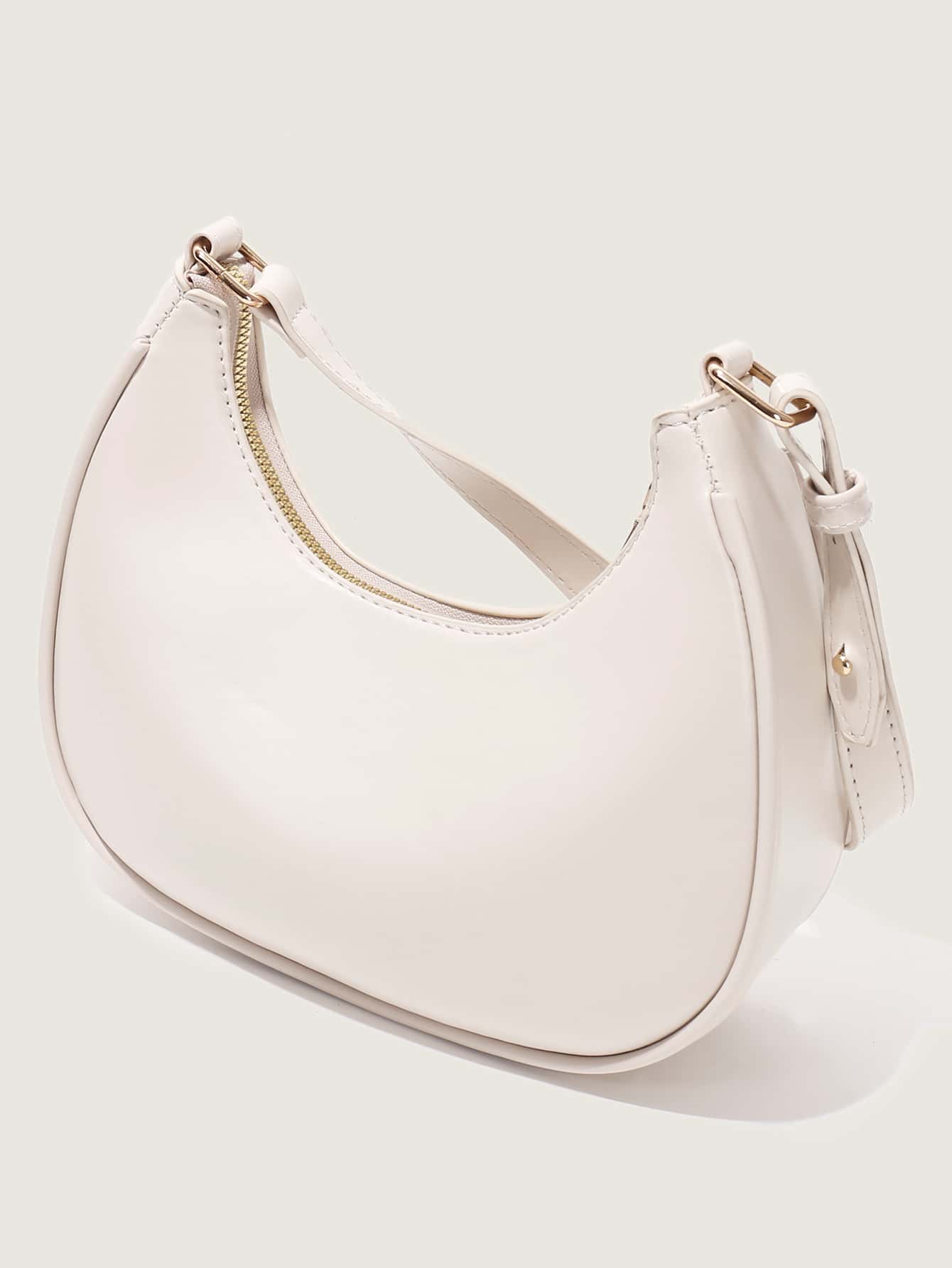 New Fashionable Simple And Stylish Atmosphere Crescent-Shaped Bright Surface Casual Classic Everyday Commuter Bag, Detachable Shoulder Crossbody Bag