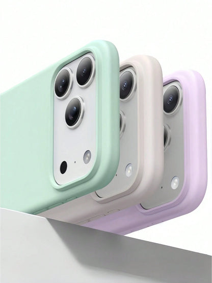 New Luxury Soft Shock-Proof Beige Phone Case Suitable For IPhone 17 16 15 Pro 14 Plus 13 12 11 17 Pro Max Air XR XS Max X/XS 7/8 Plus 7/8, Anti-Fall Anti-Slip, Fashionable Design, Skin-Friendly Materi
