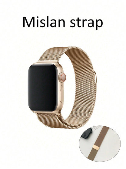 New Milanese Stainless Steel Ring-Shaped Magnetic Watch Strap Metal Magnetic Watch Strap Ultra1/2 Is Unisex And Suitable For 45/49/38/40/41/42/44mm. It Is Compatible With Watch Series 1/2/3/4/5/6/7/8