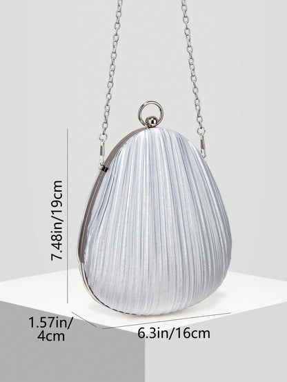 New Satin Pleated Evening Bag, Bridal Wedding Clutch, Versatile Handbag & Shoulder Bag, Suitable For Weddings, Galas, Parties, Meetings. Best Gift For Women