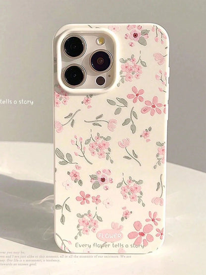 New Spring Flower Pattern Jelly TPU Shockproof Phone Case Compatible With Apple 17 Pro Max/16 Pro Max/15 Pro Max/17 Pro/11 12 13 14 15 16/12/12 Pro/14 Pro Max/13 Pro Max/16 Pro, Jelly TPU Phone Case