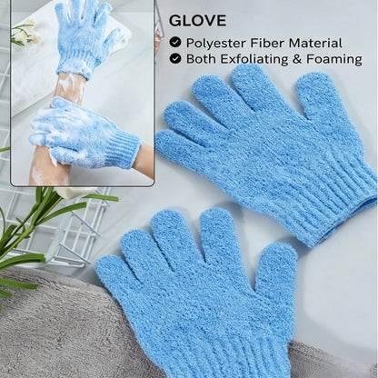 New Thickened Nylon Frosted Bath Gloves, Five-Finger Design Gentle Cleaning, Double-Sided Exfoliating Cleaning Massage Gloves, Suitable For Bathroom Bathing Scrubbing, Back Massage, Deep Exfoliation