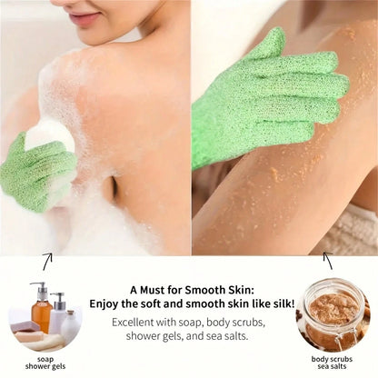 New Thickened Nylon Frosted Bath Gloves, Five-Finger Design Gentle Cleaning, Double-Sided Exfoliating Cleaning Massage Gloves, Suitable For Bathroom Bathing Scrubbing, Back Massage, Deep Exfoliation