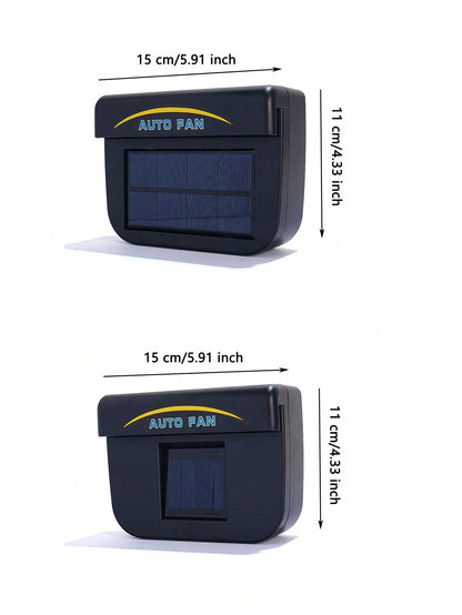 New Upgraded USB Solar Powered Car Window Exhaust Fan, Automatic Ventilation Cooling Fan System For Car Window Windshield, Air Circulation, Suitable For Universal Car Models (USB Powered Or Solar Powe