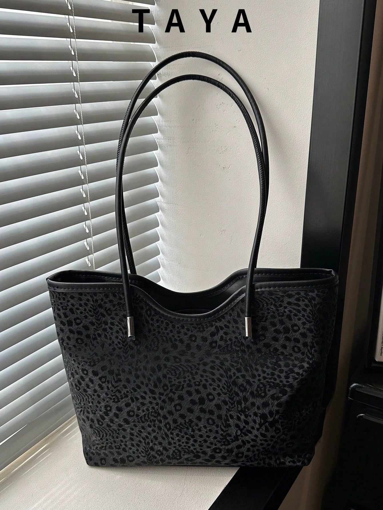 New Vintage Fashion Leopard Print Tote Bag, Zipper Closure, Lightweight Minimalist, Large Capacity Textured Shoulder Bag, Suitable For Women's Daily Life, Casual, Commute, Work, Vacation And Student U