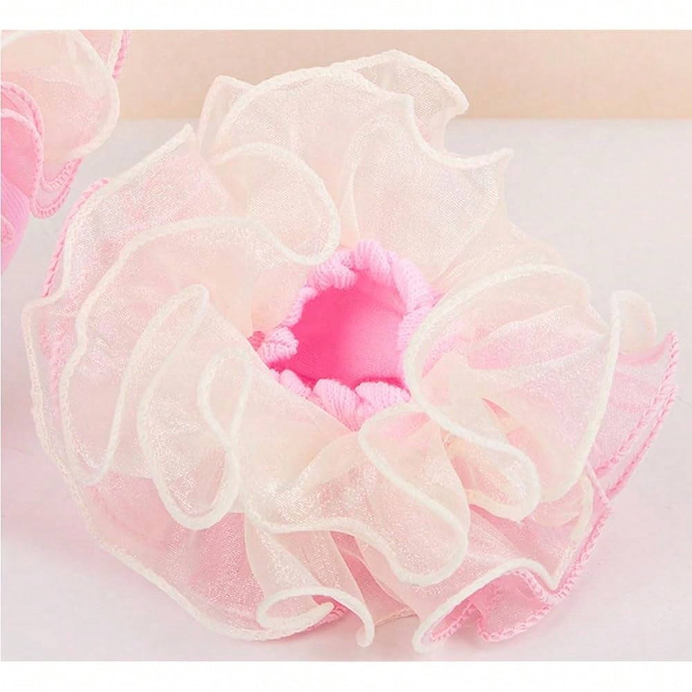 NEW- Women Big Ruffle Socks Double Lace Turn Cuff,Breathable Cotton Frilly Cute Bobby Dress Sock For Girls Women,K407