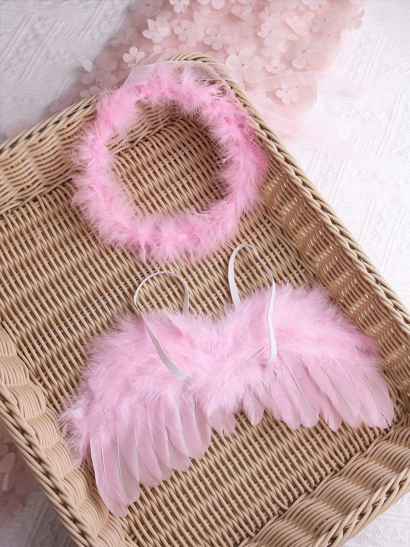 Newborn Angel Wings With Matching Headband Newborn Photo Props Baby Girl Photo Shoot Outfits