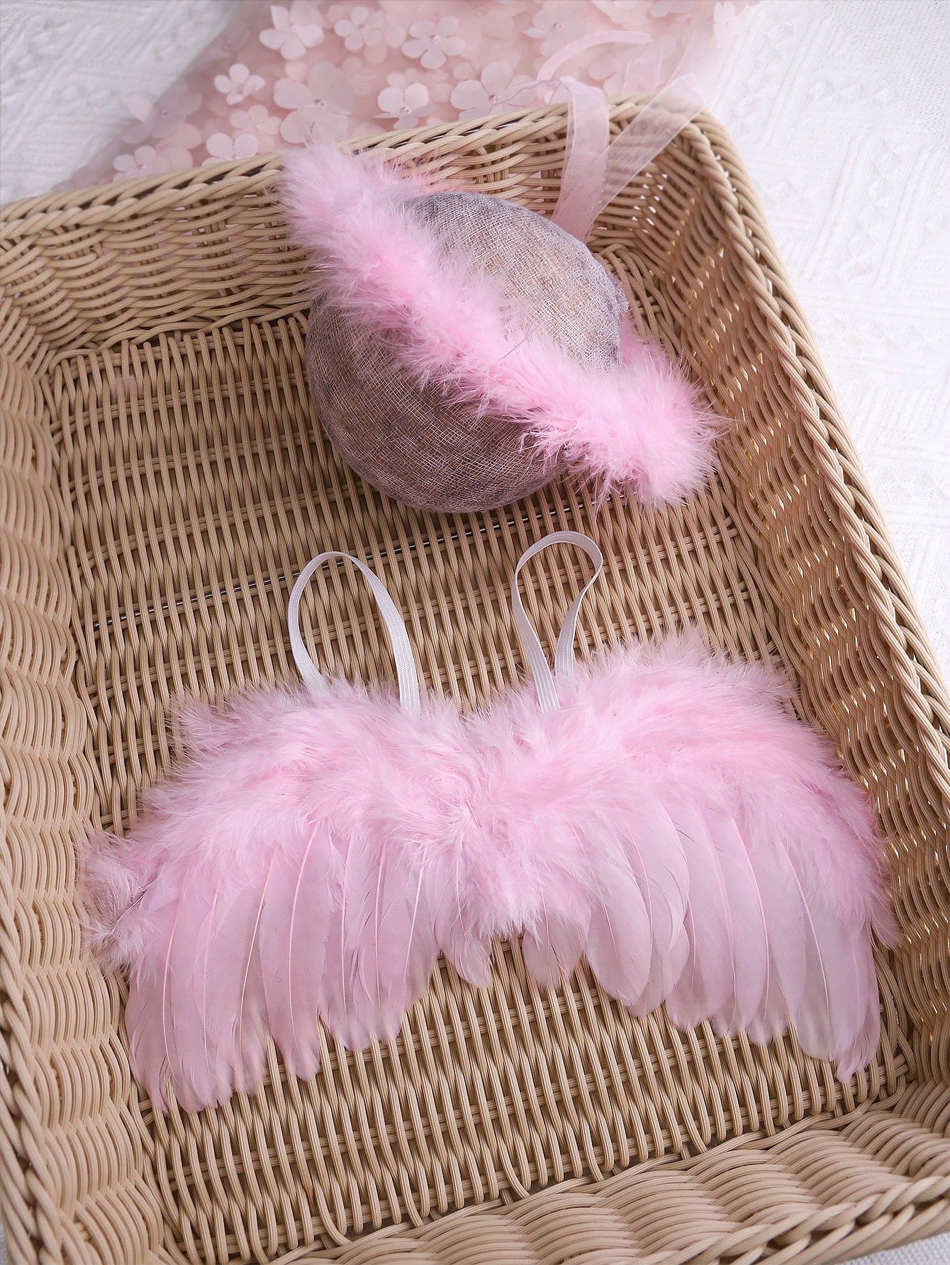 Newborn Angel Wings With Matching Headband Newborn Photo Props Baby Girl Photo Shoot Outfits