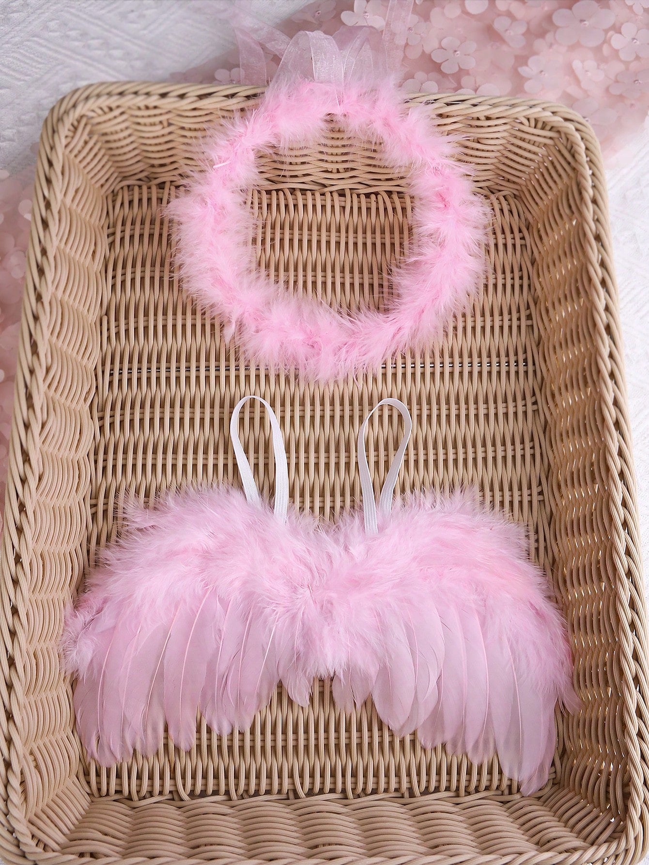 Newborn Angel Wings With Matching Headband Newborn Photo Props Baby Girl Photo Shoot Outfits