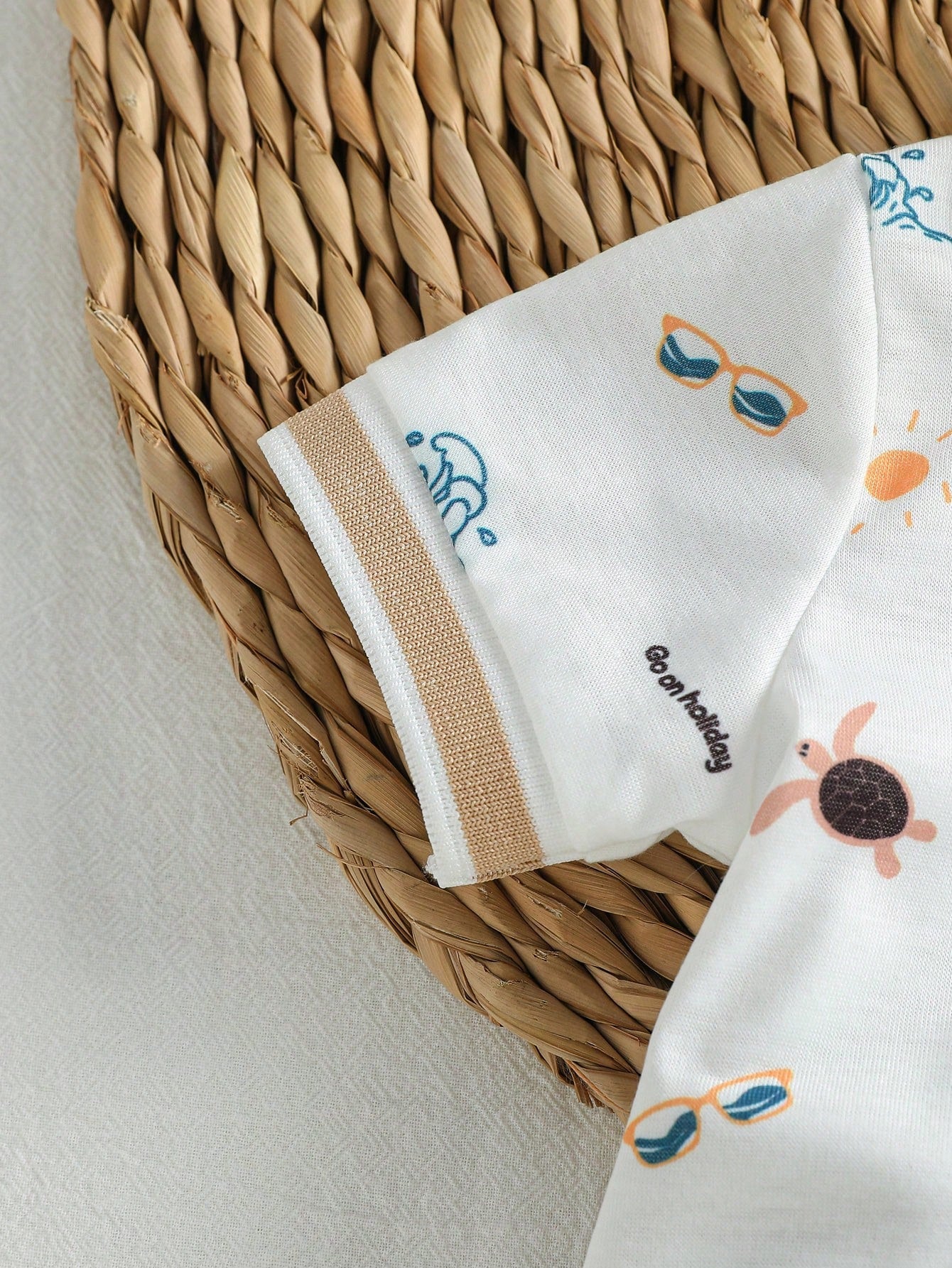 Newborn Baby Coconut Tree Print Short Sleeve Top And Shorts Casual Daily Outfit