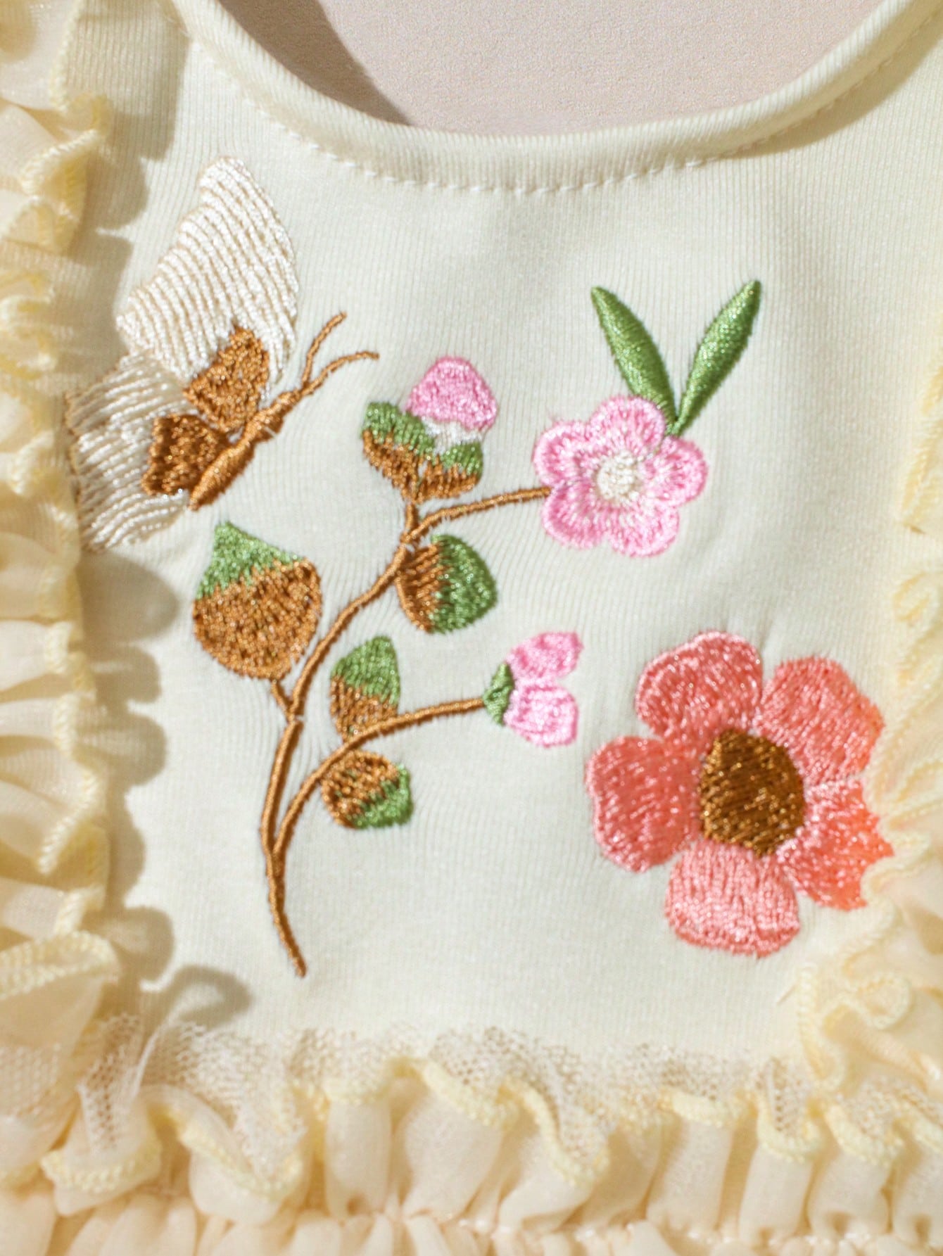 Newborn Baby Floral Embroidered Romper With Headband, Photography Outfit And Prop