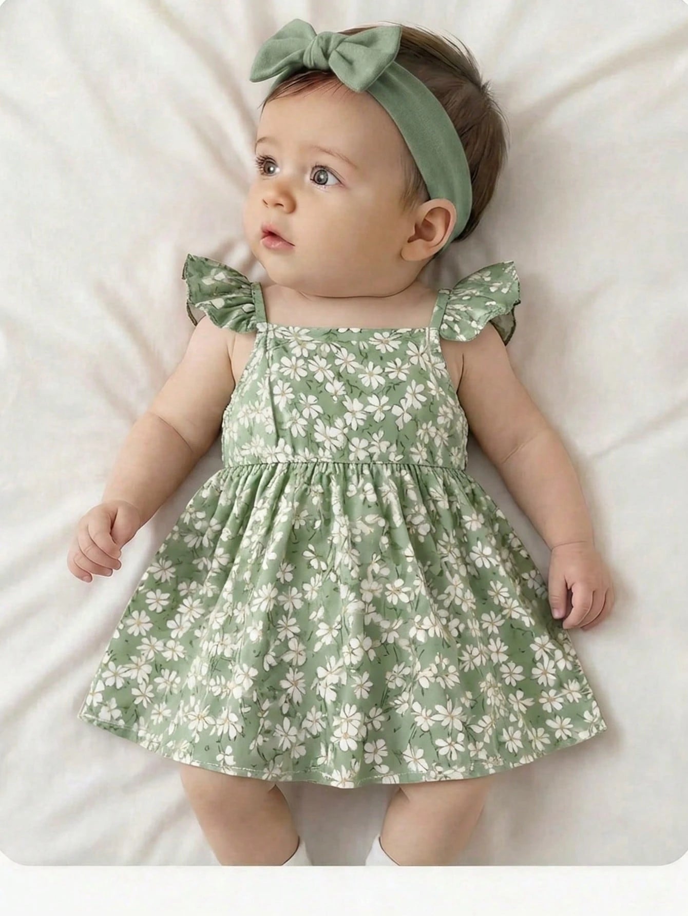 Newborn Baby Girl Casual Vacation Cute Red Polka Dot Flutter Sleeve Dress