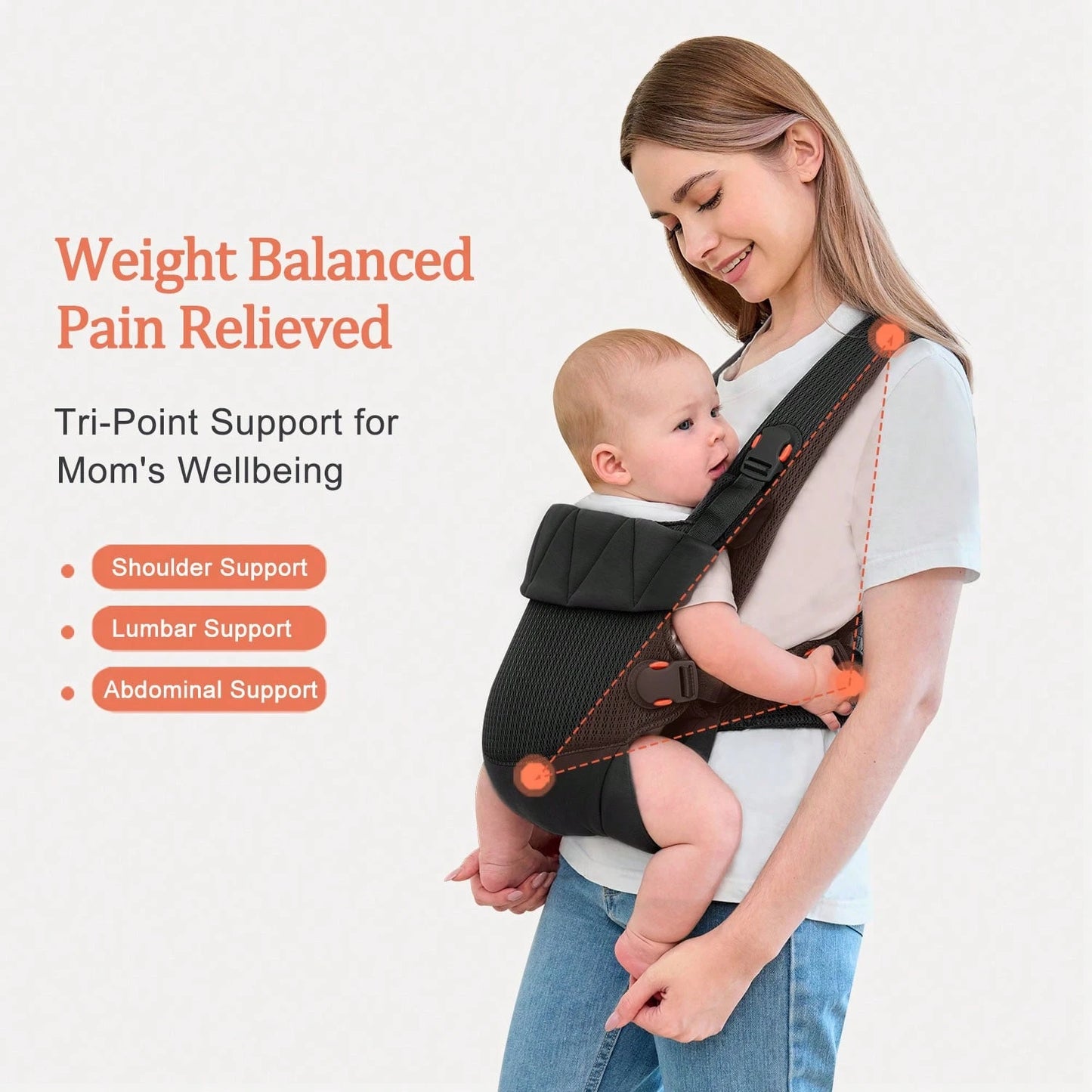 Newborn Carrier, Baby Carrier Newborn To Toddler, Ergonomic Baby Sling With Head Support
