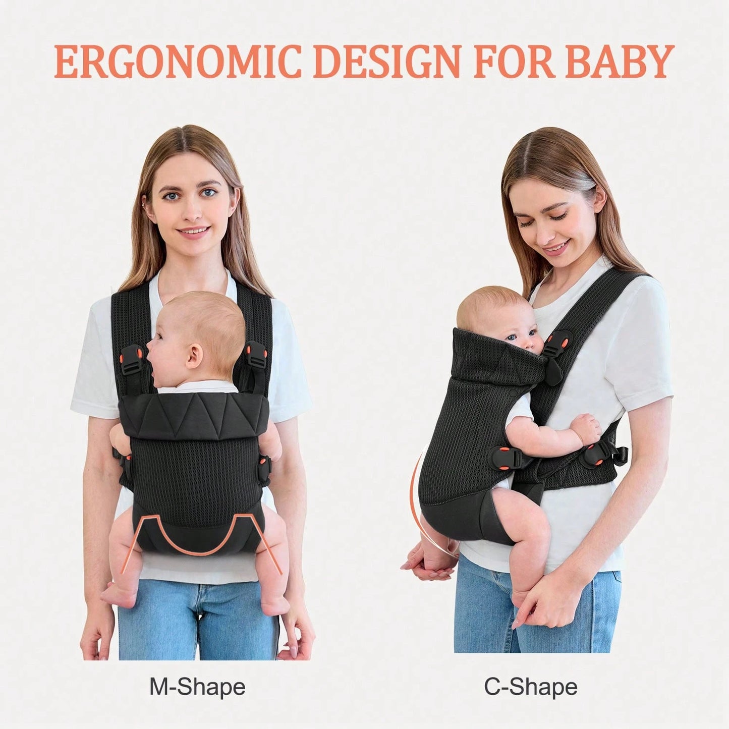 Newborn Carrier, Baby Carrier Newborn To Toddler, Ergonomic Baby Sling With Head Support