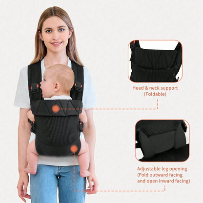 Newborn Carrier, Baby Carrier Newborn To Toddler, Ergonomic Baby Sling With Head Support
