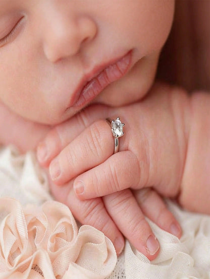 Newborn Photography Props Faux Diamond Ring Baby Jewelry Ring Luxury Newborn Boy Girl Rings Studio Photography Props Baby Shower Gift, Aesthetic