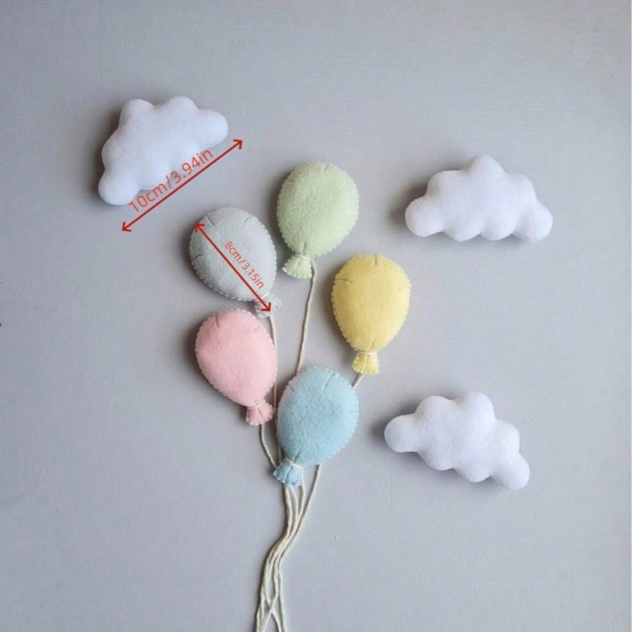 Newborn Photography Props Felt Balloon Cloud Backdrop, INS Style Felt Balloon Set, Macaron Colors, Baby 100 Days Photo Props, Newborn Memorial Photo, INS Style Home Portrait, Baby Room Decor, Newborn