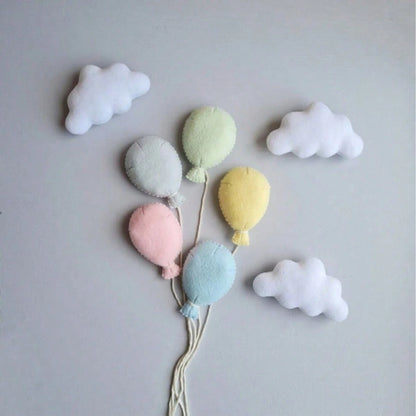 Newborn Photography Props Felt Balloon Cloud Backdrop, INS Style Felt Balloon Set, Macaron Colors, Baby 100 Days Photo Props, Newborn Memorial Photo, INS Style Home Portrait, Baby Room Decor, Newborn