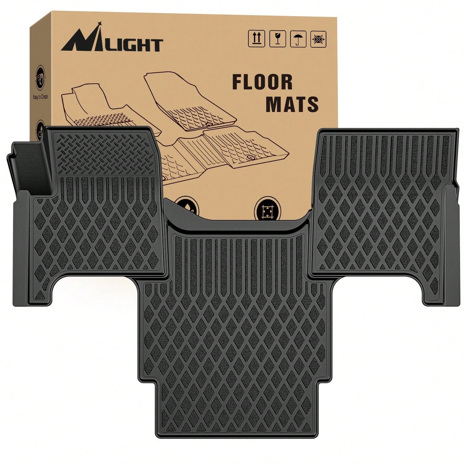Nilight Custom Fit TPE Floor Mats Compatible With Volvo VNL 300, 430, 630, 670, 730 & 780 (2004-2018) And Volvo VT (2006-2010), All-Weather Heavy-Duty Floor Liners, Waterproof, Anti-Slip, Full Coverag