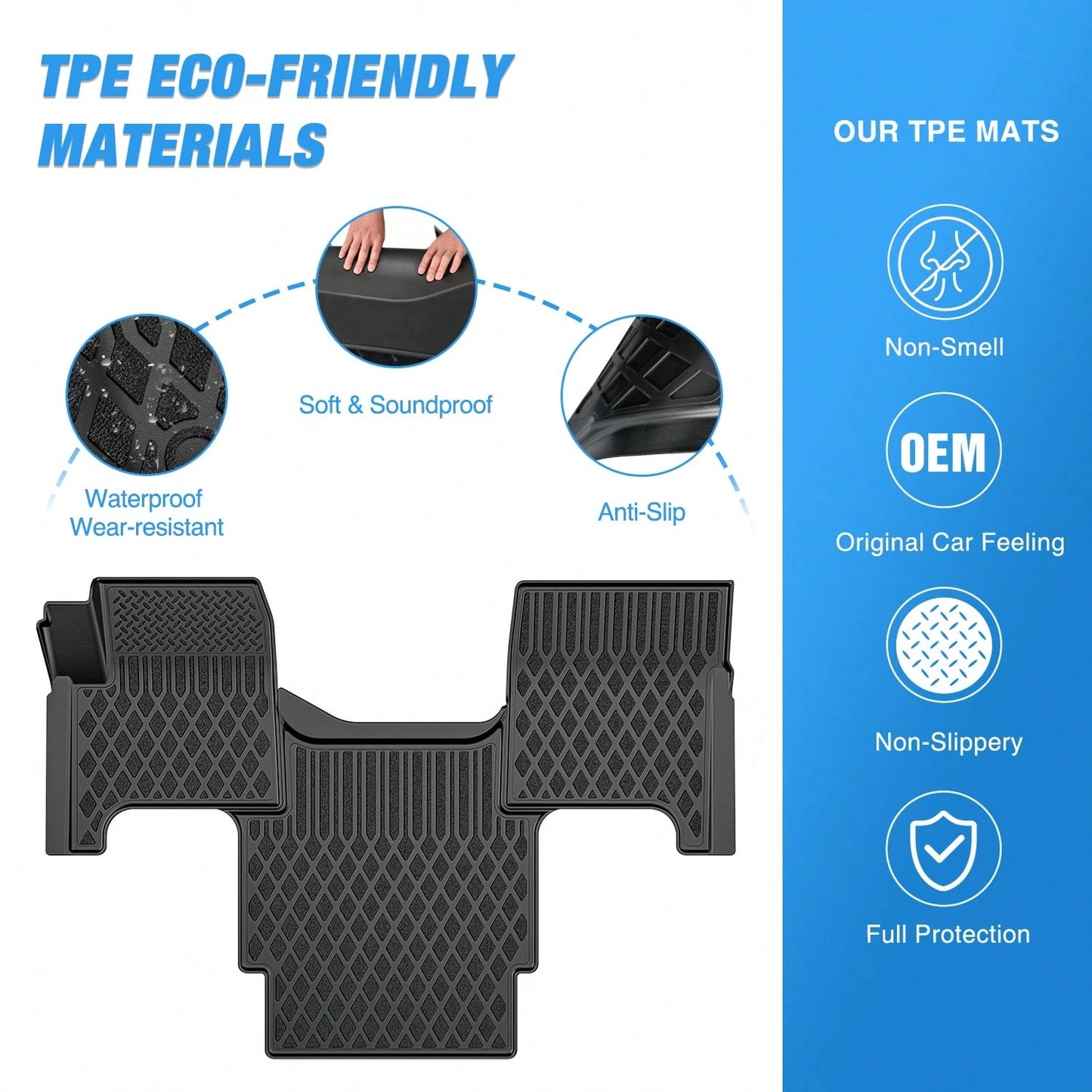 Nilight Custom Fit TPE Floor Mats Compatible With Volvo VNL 300, 430, 630, 670, 730 & 780 (2004-2018) And Volvo VT (2006-2010), All-Weather Heavy-Duty Floor Liners, Waterproof, Anti-Slip, Full Coverag