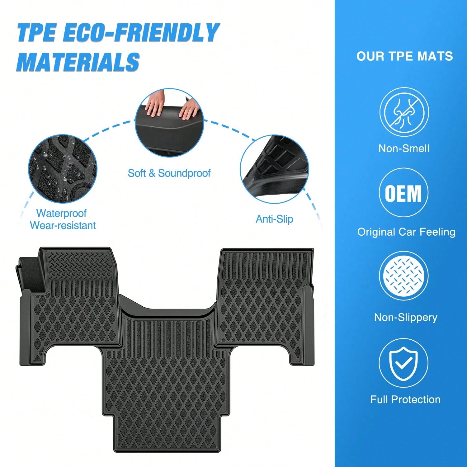 Nilight Custom Fit TPE Floor Mats Compatible With Volvo VNL 300, 430, 630, 670, 730 & 780 (2004-2018) And Volvo VT (2006-2010), All-Weather Heavy-Duty Floor Liners, Waterproof, Anti-Slip, Full Coverag
