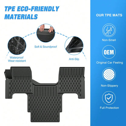 Nilight Custom Fit TPE Floor Mats Compatible With Volvo VNL 300, 430, 630, 670, 730 & 780 (2004-2018) And Volvo VT (2006-2010), All-Weather Heavy-Duty Floor Liners, Waterproof, Anti-Slip, Full Coverag