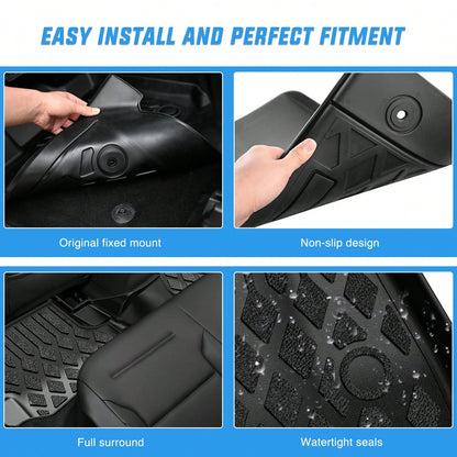 Nilight Custom Fit TPE Floor Mats Compatible With Volvo VNL 300, 430, 630, 670, 730 & 780 (2004-2018) And Volvo VT (2006-2010), All-Weather Heavy-Duty Floor Liners, Waterproof, Anti-Slip, Full Coverag