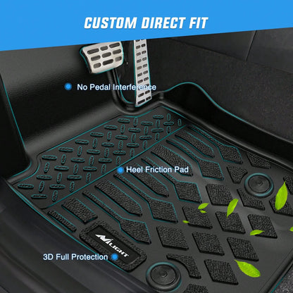 Nilight Custom Fit TPE Floor Mats Compatible With Volvo VNL 300, 430, 630, 670, 730 & 780 (2004-2018) And Volvo VT (2006-2010), All-Weather Heavy-Duty Floor Liners, Waterproof, Anti-Slip, Full Coverag