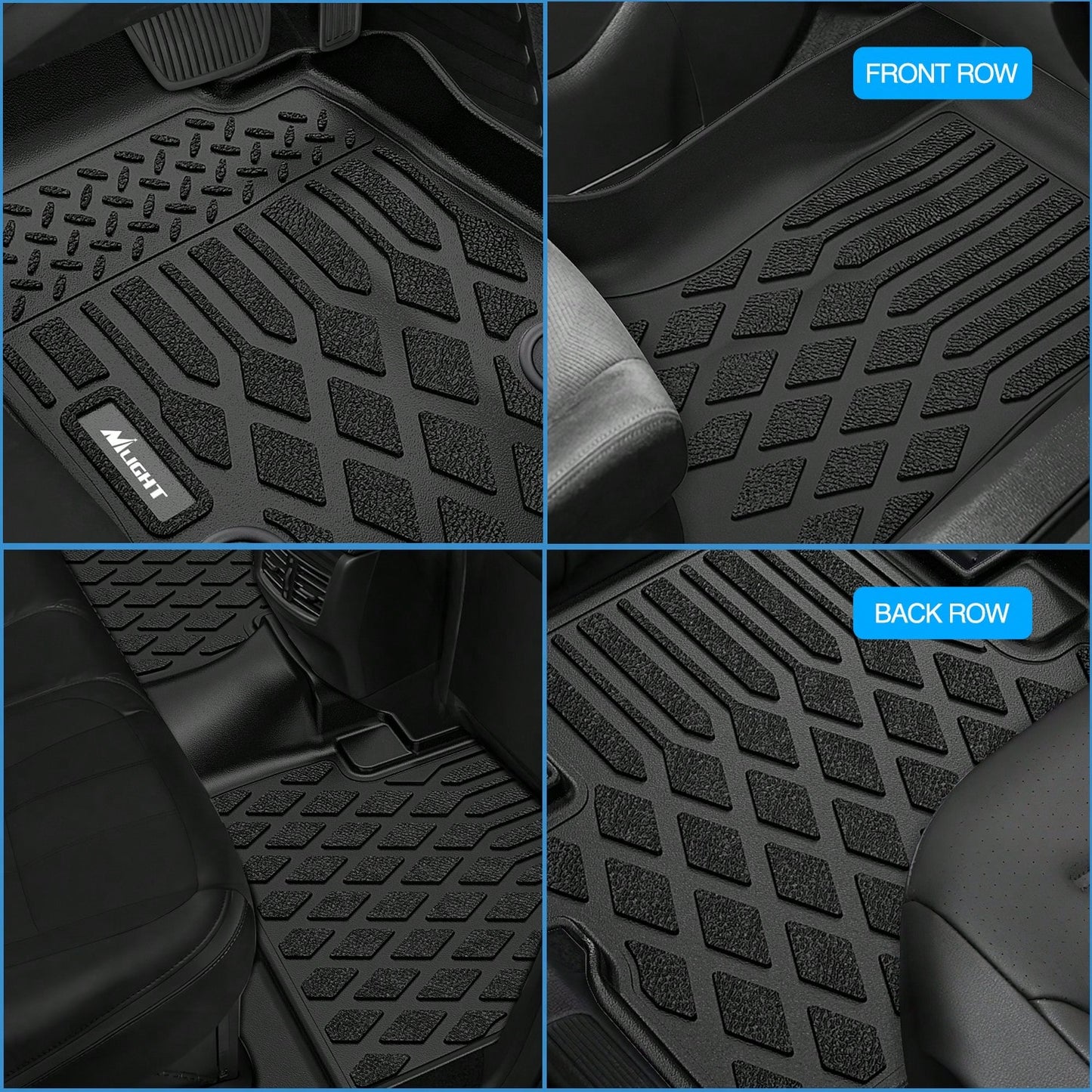 Nilight Custom Fit TPE Floor Mats Compatible With Volvo VNL 300, 430, 630, 670, 730 & 780 (2004-2018) And Volvo VT (2006-2010), All-Weather Heavy-Duty Floor Liners, Waterproof, Anti-Slip, Full Coverag