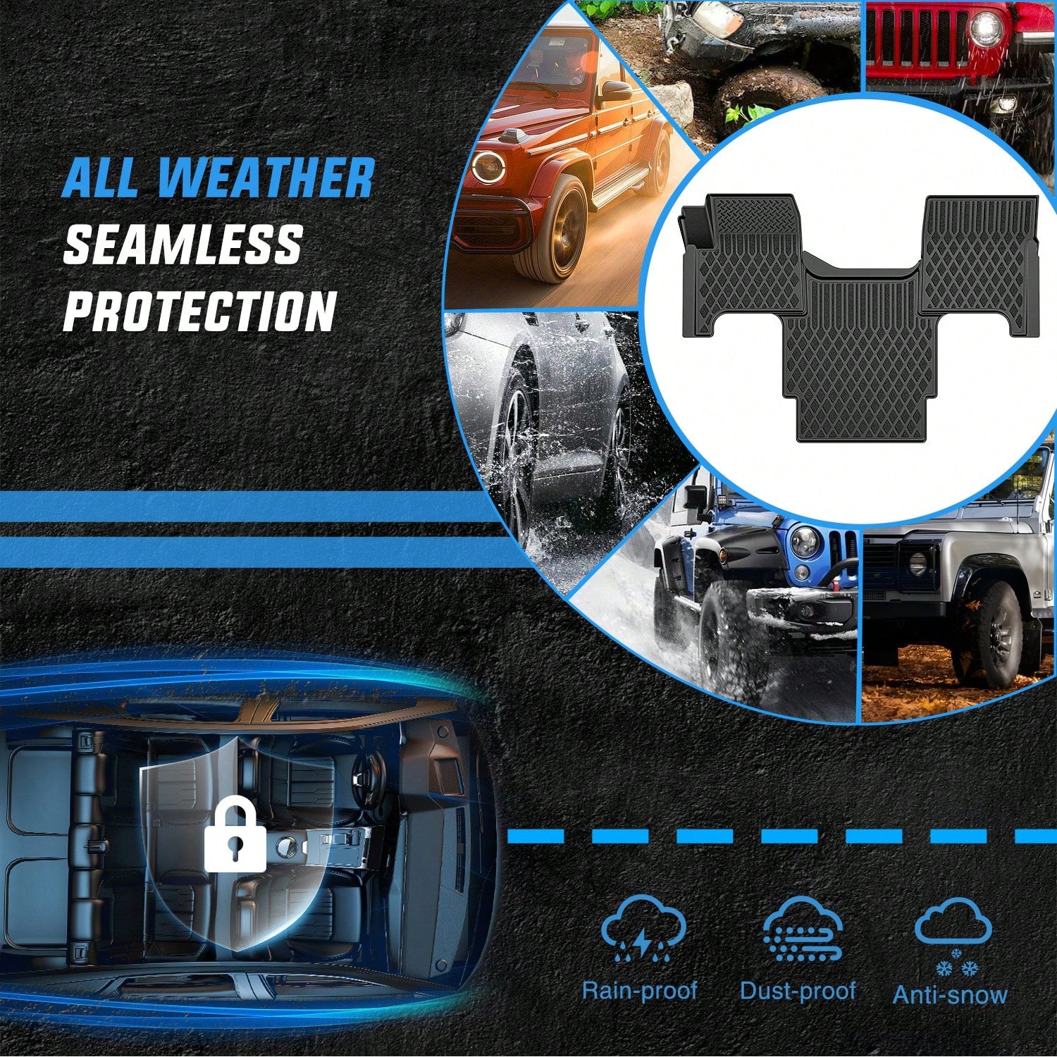 Nilight Custom Fit TPE Floor Mats Compatible With Volvo VNL 300, 430, 630, 670, 730 & 780 (2004-2018) And Volvo VT (2006-2010), All-Weather Heavy-Duty Floor Liners, Waterproof, Anti-Slip, Full Coverag