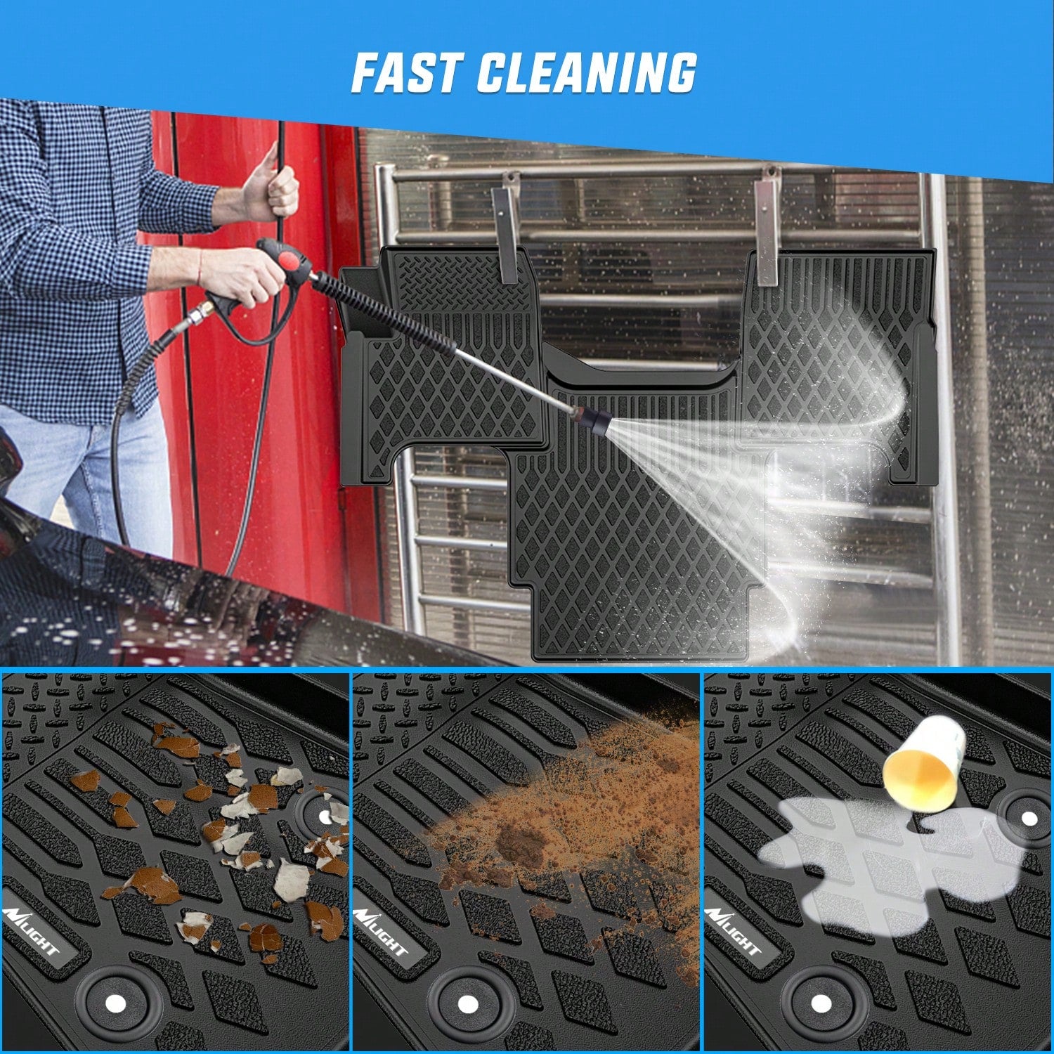 Nilight Custom Fit TPE Floor Mats Compatible With Volvo VNL 300, 430, 630, 670, 730 & 780 (2004-2018) And Volvo VT (2006-2010), All-Weather Heavy-Duty Floor Liners, Waterproof, Anti-Slip, Full Coverag