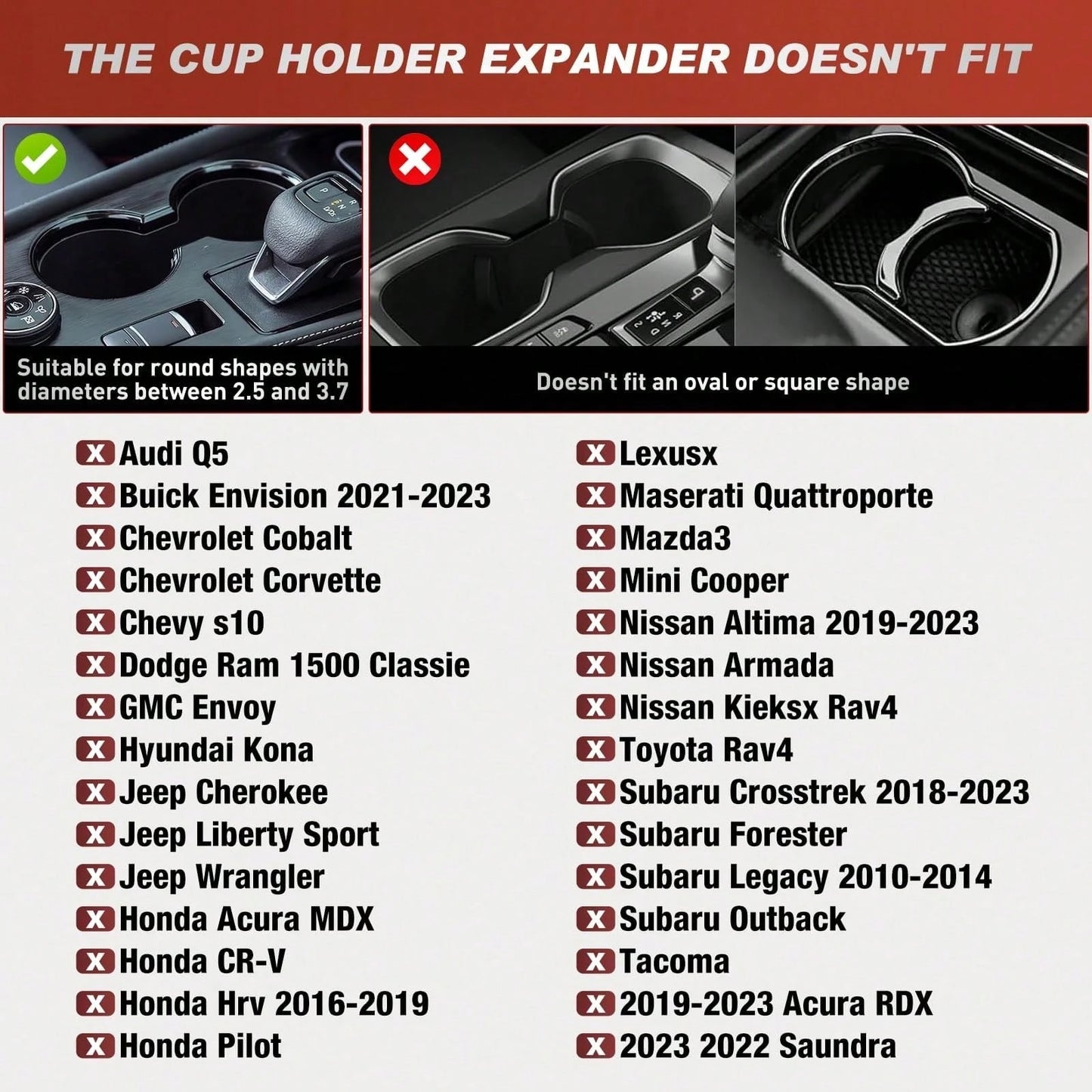 nilight Frokom Cup Holder Expander For Car,Upgraded Car Cup Holder Expander Adapter With Offset Adjustable Base, Fit Most Large Bottles And Mugs- Ramblers 14/24/36/46oz, Hydro Flasks 32/40oz