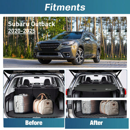 Nilight Retractable Cargo Cover Compatible With Subaru Outback 2010-2024, Rear Trunk Privacy Security Shield With Cargo Storage Net, Custom Fit Luggage Cover
