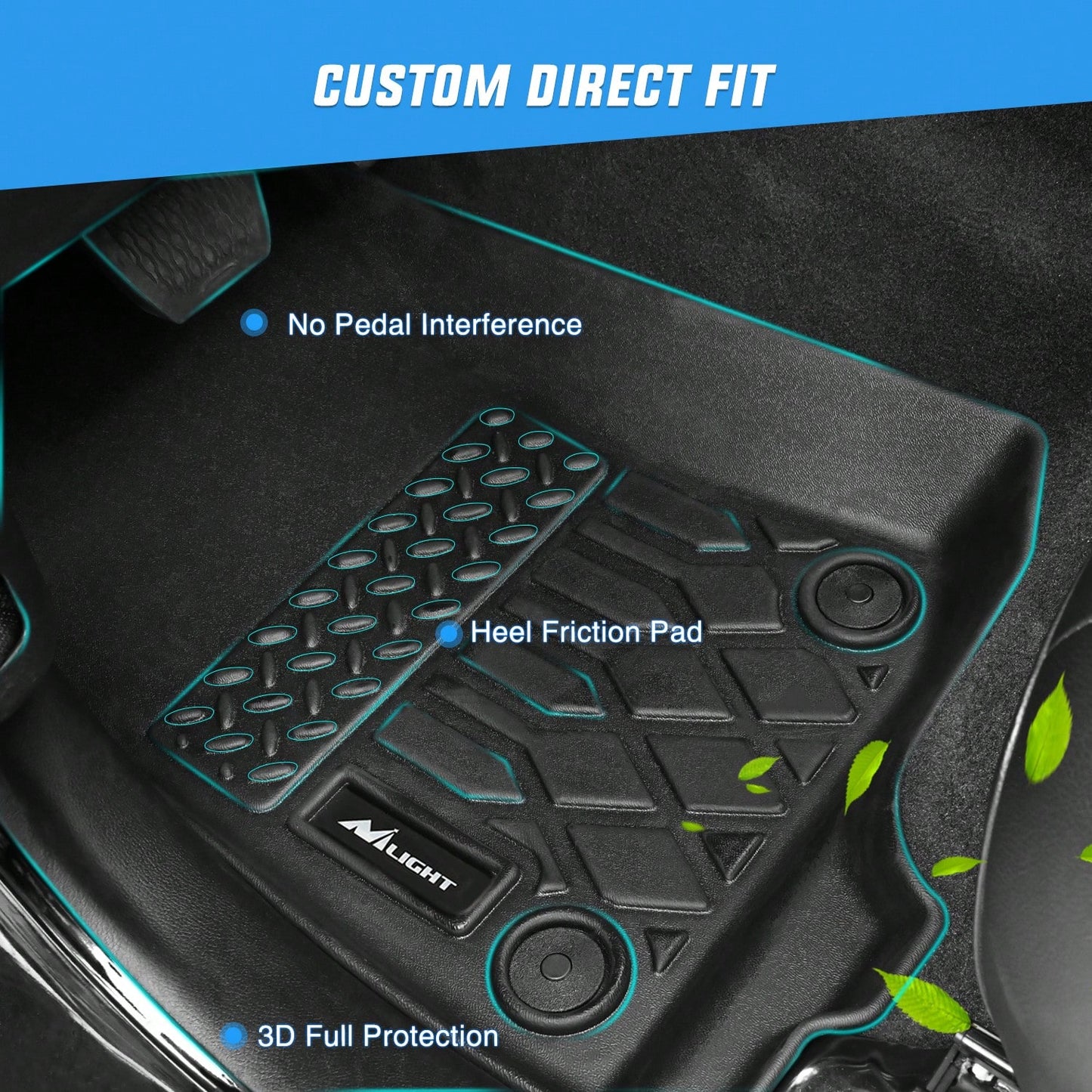 Nilight TPE Floor Mats Compatible With Toyota Corolla 2014-2019 Premium TPE Car Floor Mats Waterproof Custom Fit All Weather Floor Liners Wear Resistant Easy To Clean Interior Accessories