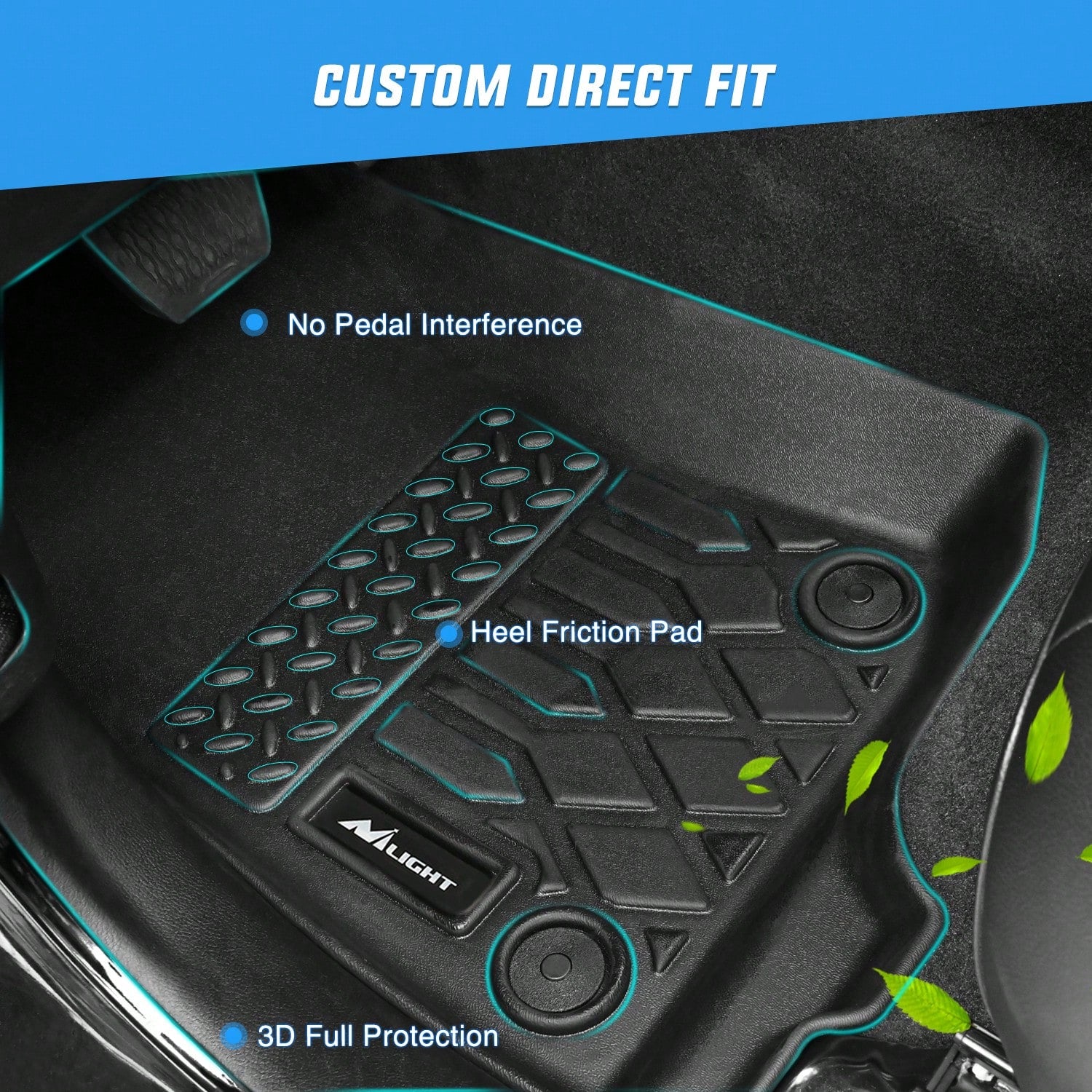 Nilight TPE Floor Mats Compatible With Toyota Corolla 2014-2019 Premium TPE Car Floor Mats Waterproof Custom Fit All Weather Floor Liners Wear Resistant Easy To Clean Interior Accessories