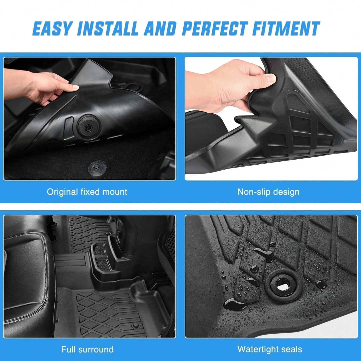 Nilight TPE Floor Mats Compatible With Toyota Corolla 2014-2019 Premium TPE Car Floor Mats Waterproof Custom Fit All Weather Floor Liners Wear Resistant Easy To Clean Interior Accessories