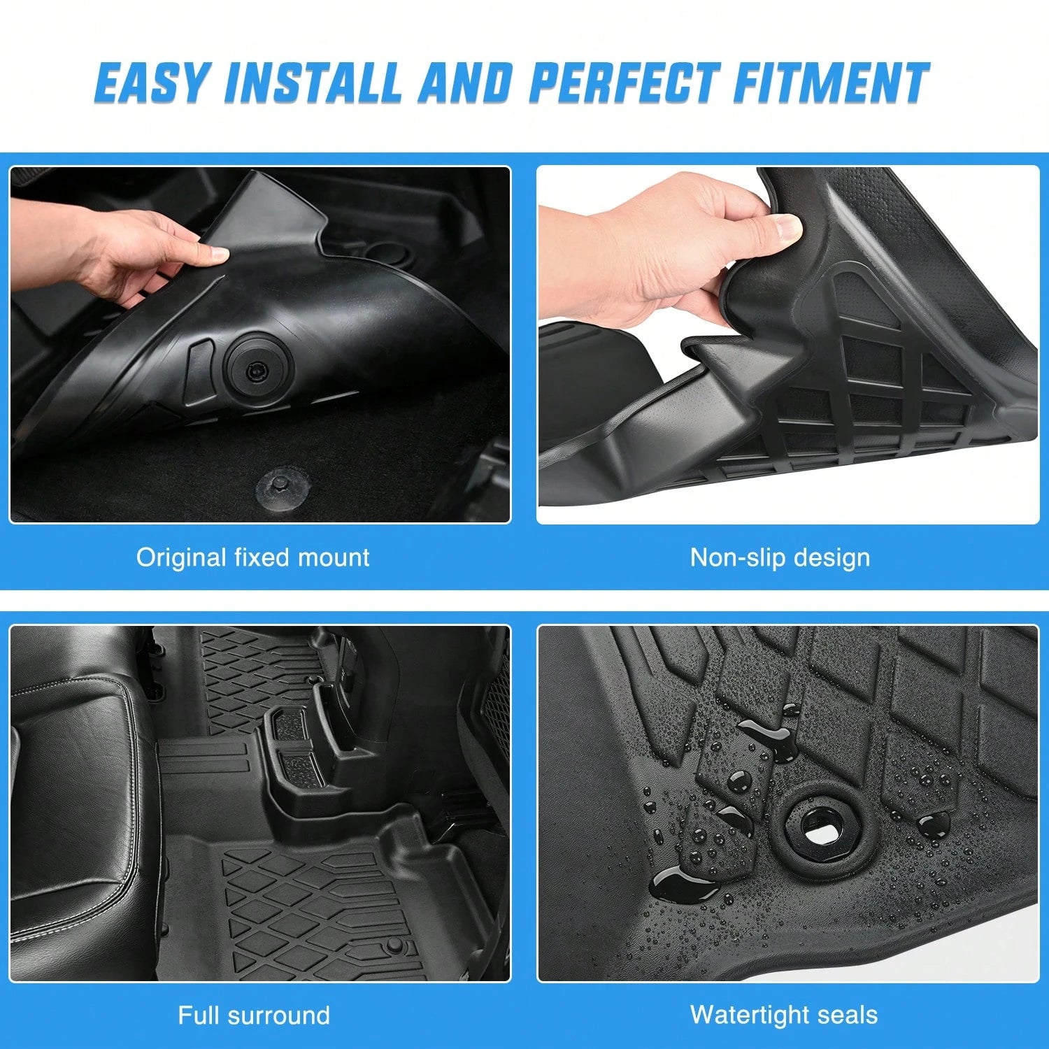 Nilight TPE Floor Mats Compatible With Toyota Corolla 2014-2019 Premium TPE Car Floor Mats Waterproof Custom Fit All Weather Floor Liners Wear Resistant Easy To Clean Interior Accessories
