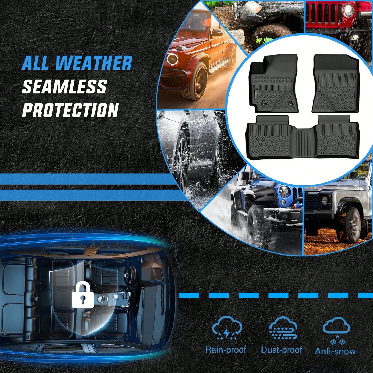 Nilight TPE Floor Mats Compatible With Toyota Corolla 2014-2019 Premium TPE Car Floor Mats Waterproof Custom Fit All Weather Floor Liners Wear Resistant Easy To Clean Interior Accessories