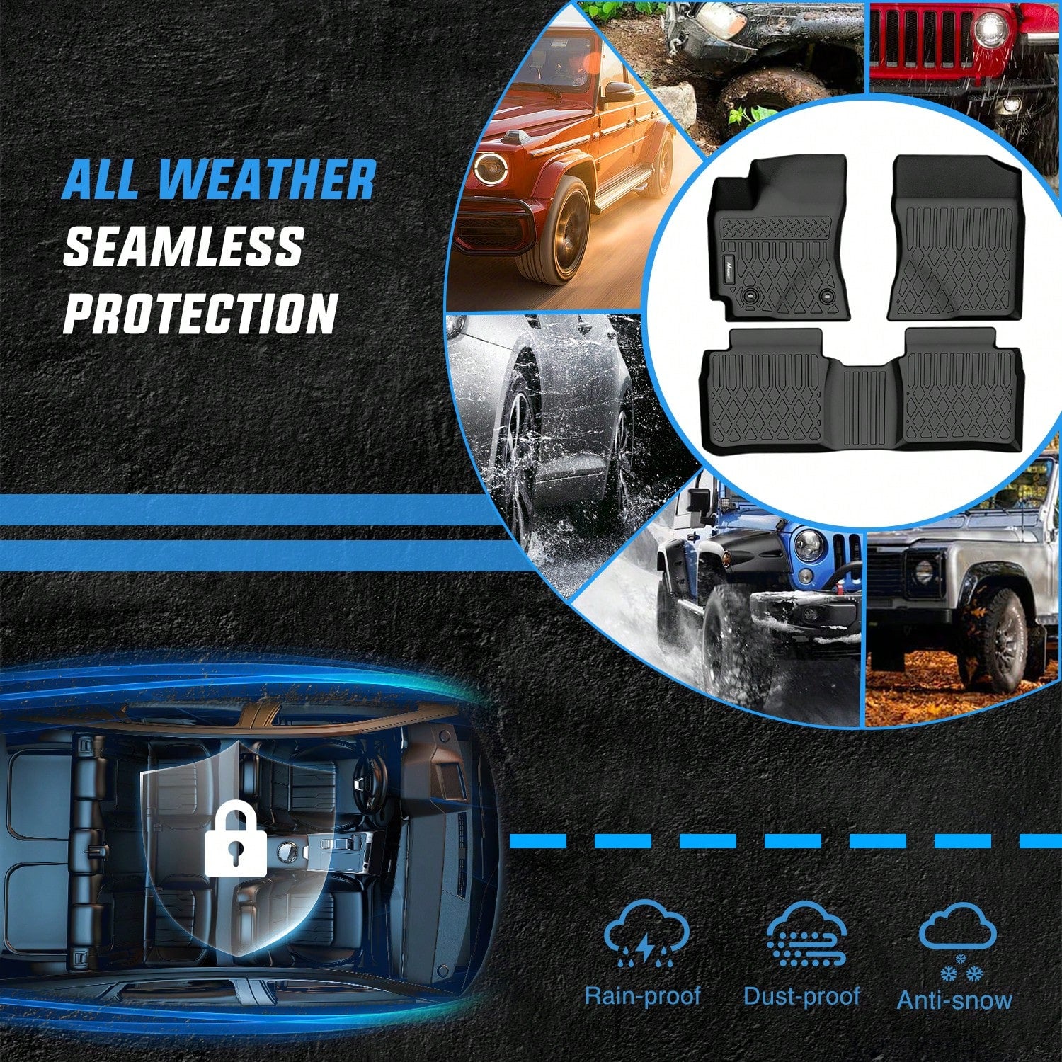 Nilight TPE Floor Mats Compatible With Toyota Corolla 2014-2019 Premium TPE Car Floor Mats Waterproof Custom Fit All Weather Floor Liners Wear Resistant Easy To Clean Interior Accessories