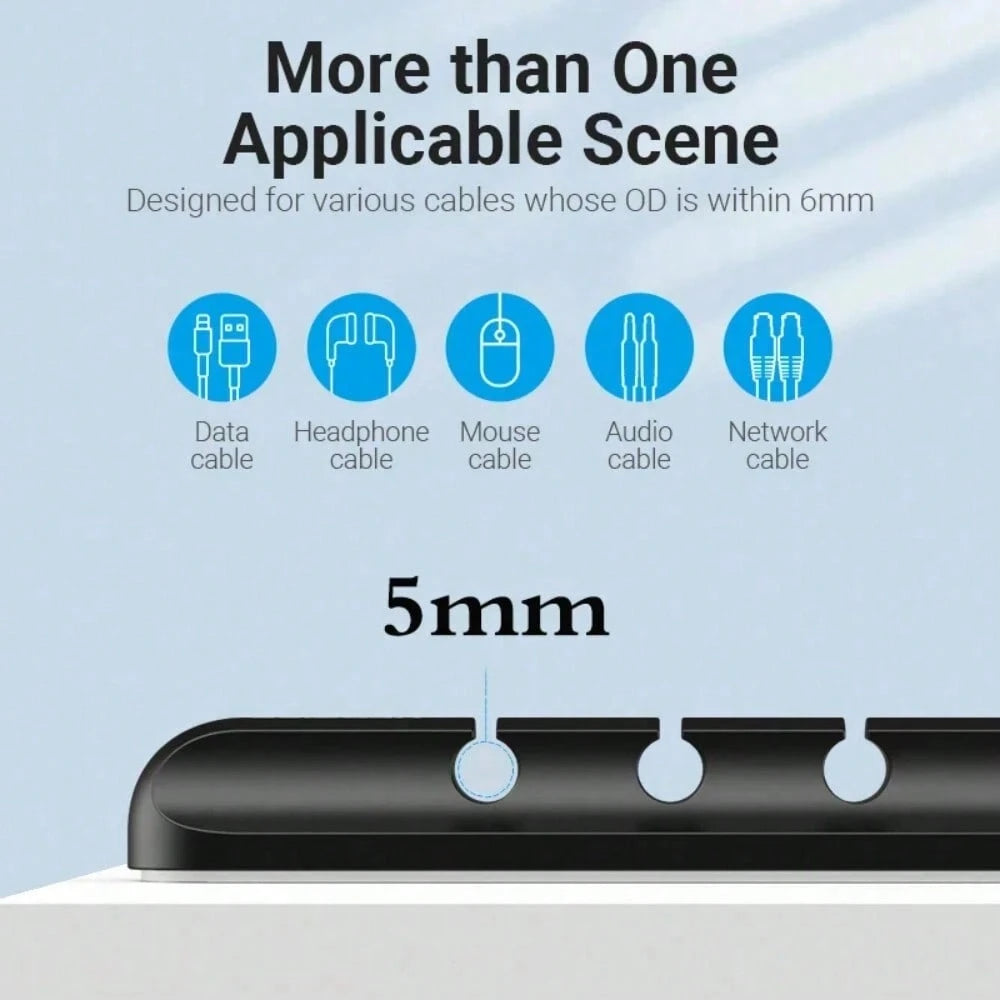 NNBILI Silicone USB Cable Organizer Cable Winder Desktop Tidy Management Clips Cable Holder For Mouse Headphone Wire Organizer