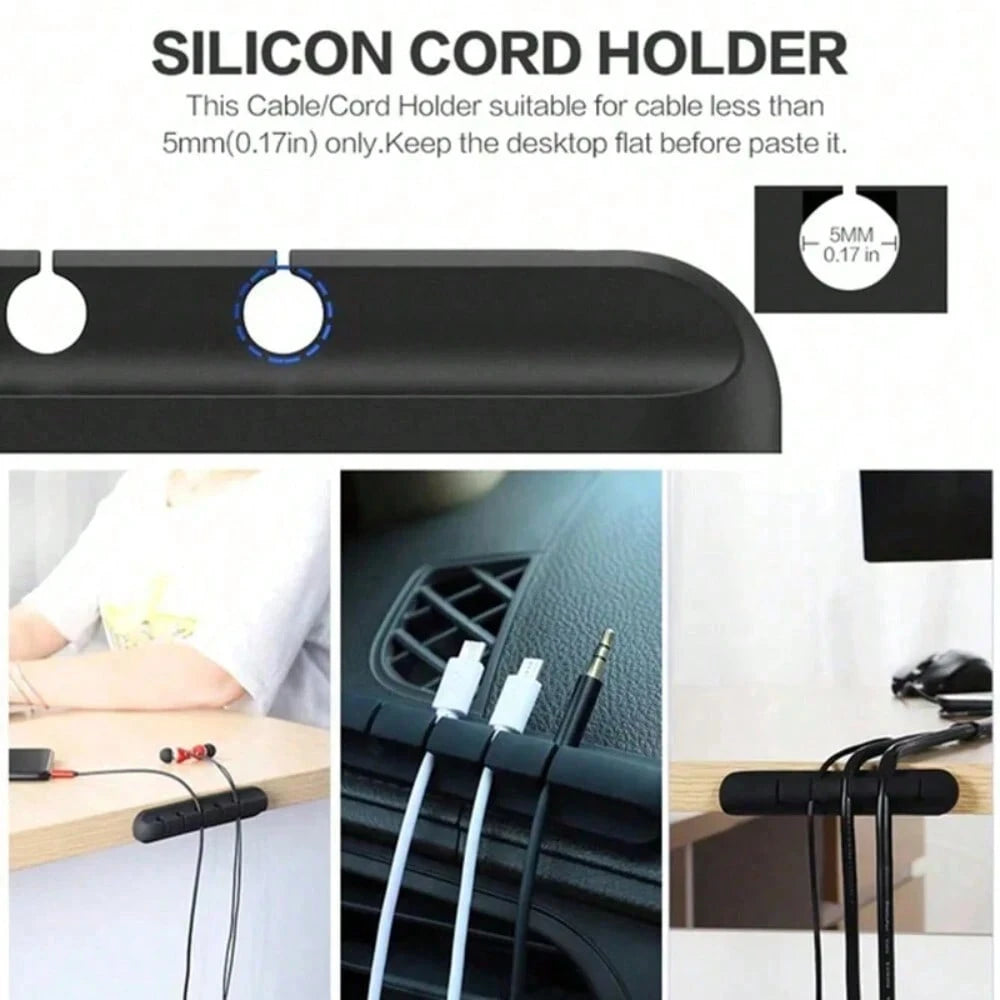 NNBILI Silicone USB Cable Organizer Cable Winder Desktop Tidy Management Clips Cable Holder For Mouse Headphone Wire Organizer