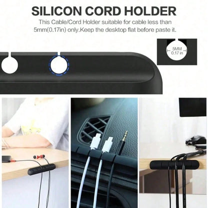 NNBILI Silicone USB Cable Organizer Cable Winder Desktop Tidy Management Clips Cable Holder For Mouse Headphone Wire Organizer