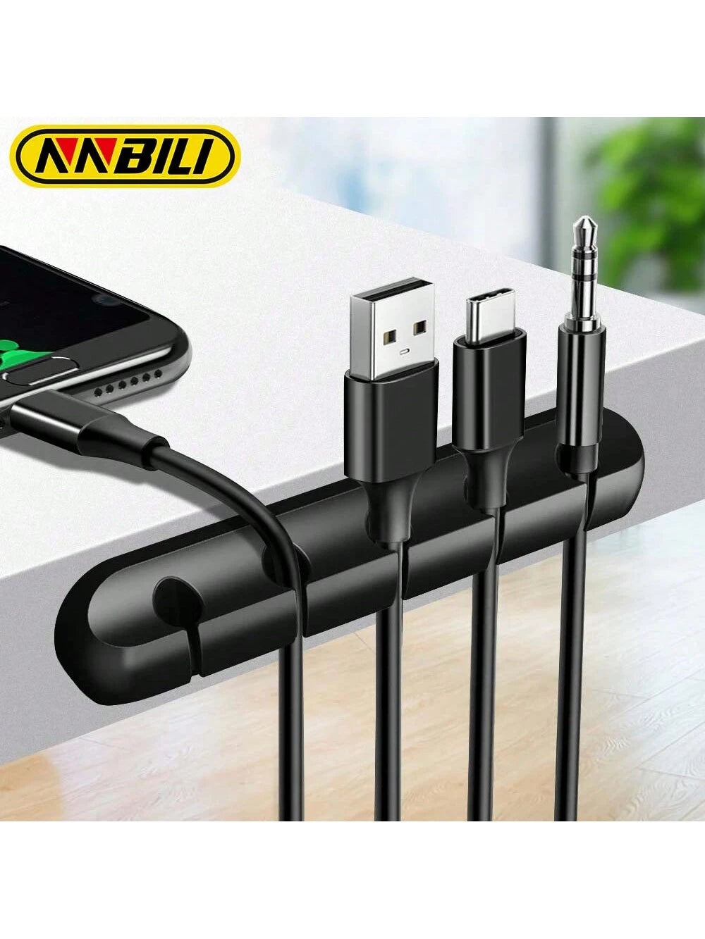NNBILI Silicone USB Cable Organizer Cable Winder Desktop Tidy Management Clips Cable Holder For Mouse Headphone Wire Organizer