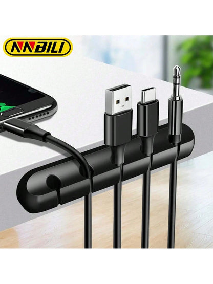 NNBILI Silicone USB Cable Organizer Cable Winder Desktop Tidy Management Clips Cable Holder For Mouse Headphone Wire Organizer
