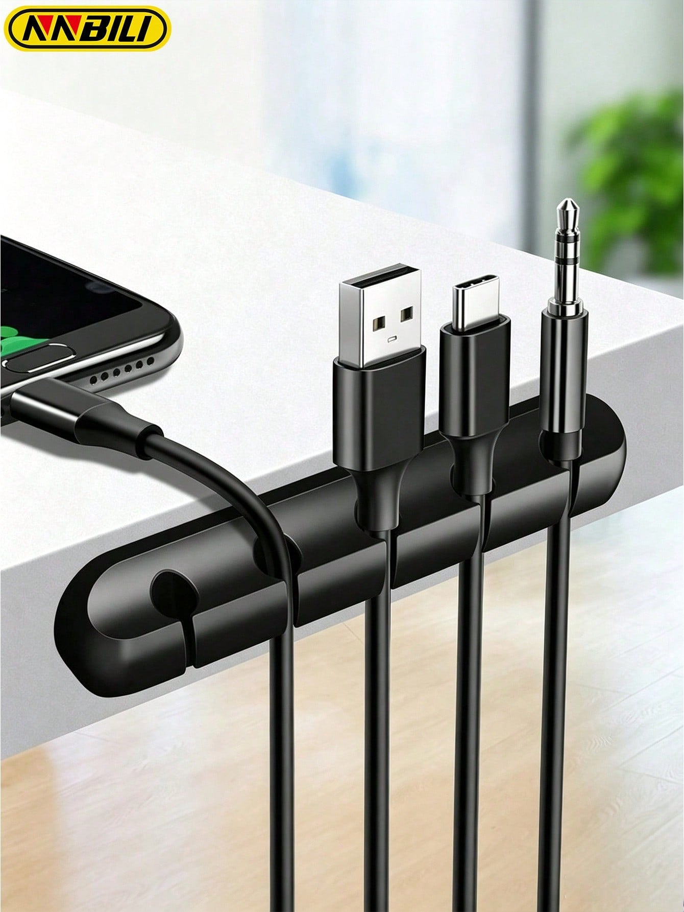 NNBILI Silicone USB Cable Organizer Cable Winder Desktop Tidy Management Clips Cable Holder For Mouse Headphone Wire Organizer