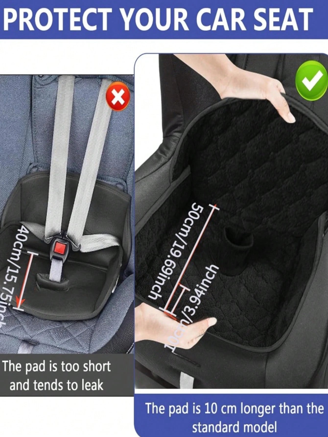 Non-Slip Baby Stroller Seat Liner, Absorbent Washable With Safety Belt Holes, Universal Folding Toddler Seat Cushion, Suitable For Strollers, High Chairs, Car Safety Seats
