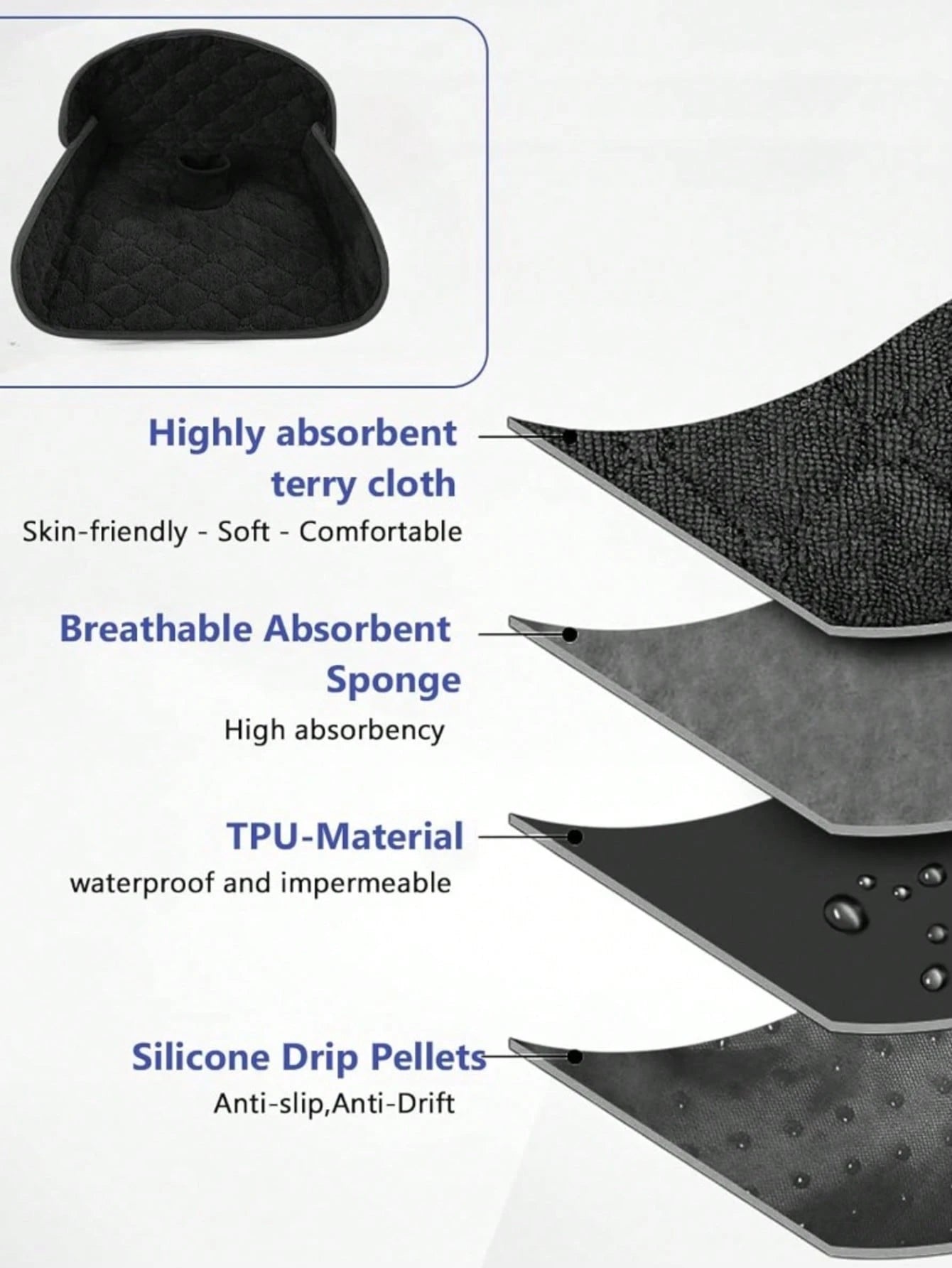 Non-Slip Baby Stroller Seat Liner, Absorbent Washable With Safety Belt Holes, Universal Folding Toddler Seat Cushion, Suitable For Strollers, High Chairs, Car Safety Seats